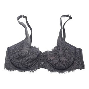 Victoria’s Secret Dream Angels Push-Up Without Padding Gray Lace Bra 36C